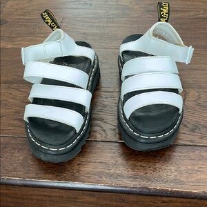 Dr. Martens White and Black Chunky Sandals